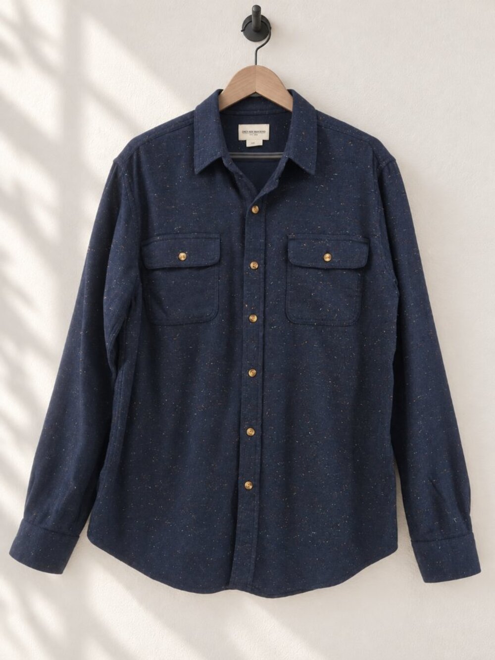 OBEY Propaganda, Men's Work Shirt, Long Sleeve, Navy Speckled, Size L